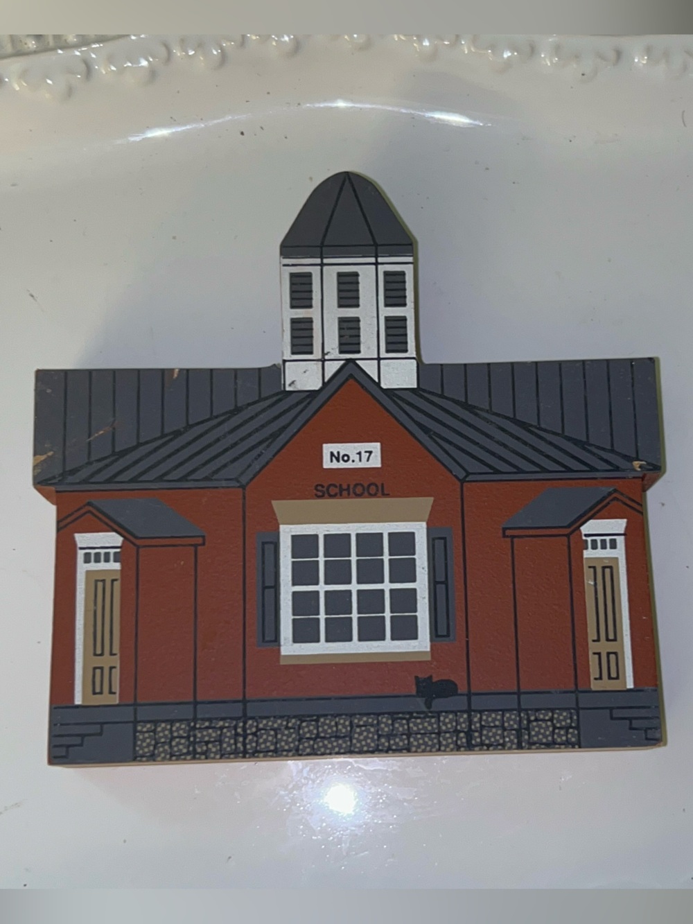 Vintage Cat's Meow Village Octagonal School (No. 17)